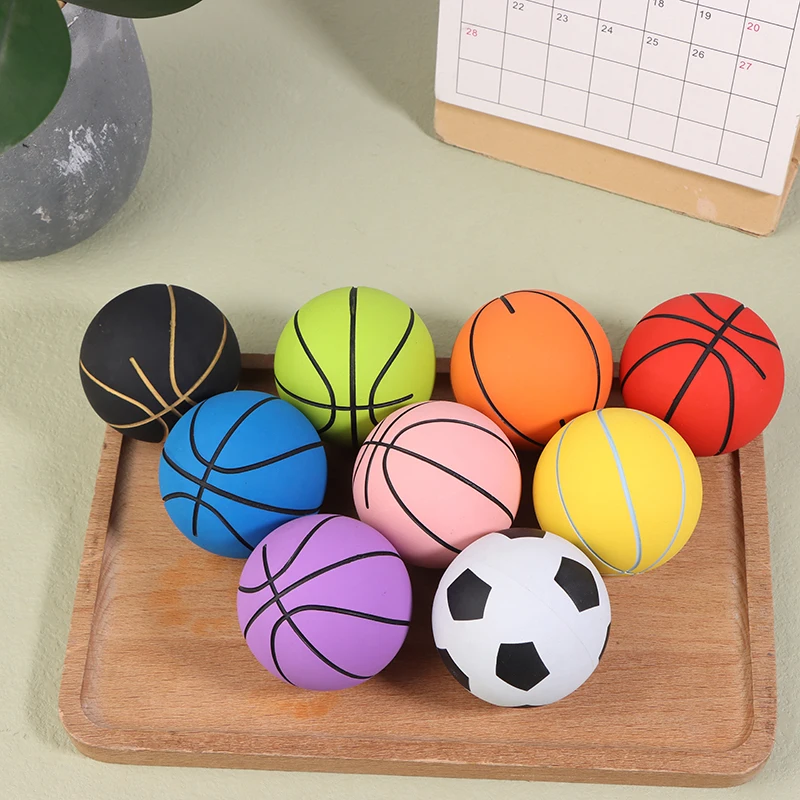 6CM High Elastic Mini Rubber Basketball Decompression Hollow Elastic Ball Outdoor Sports Beach Mini Basketball