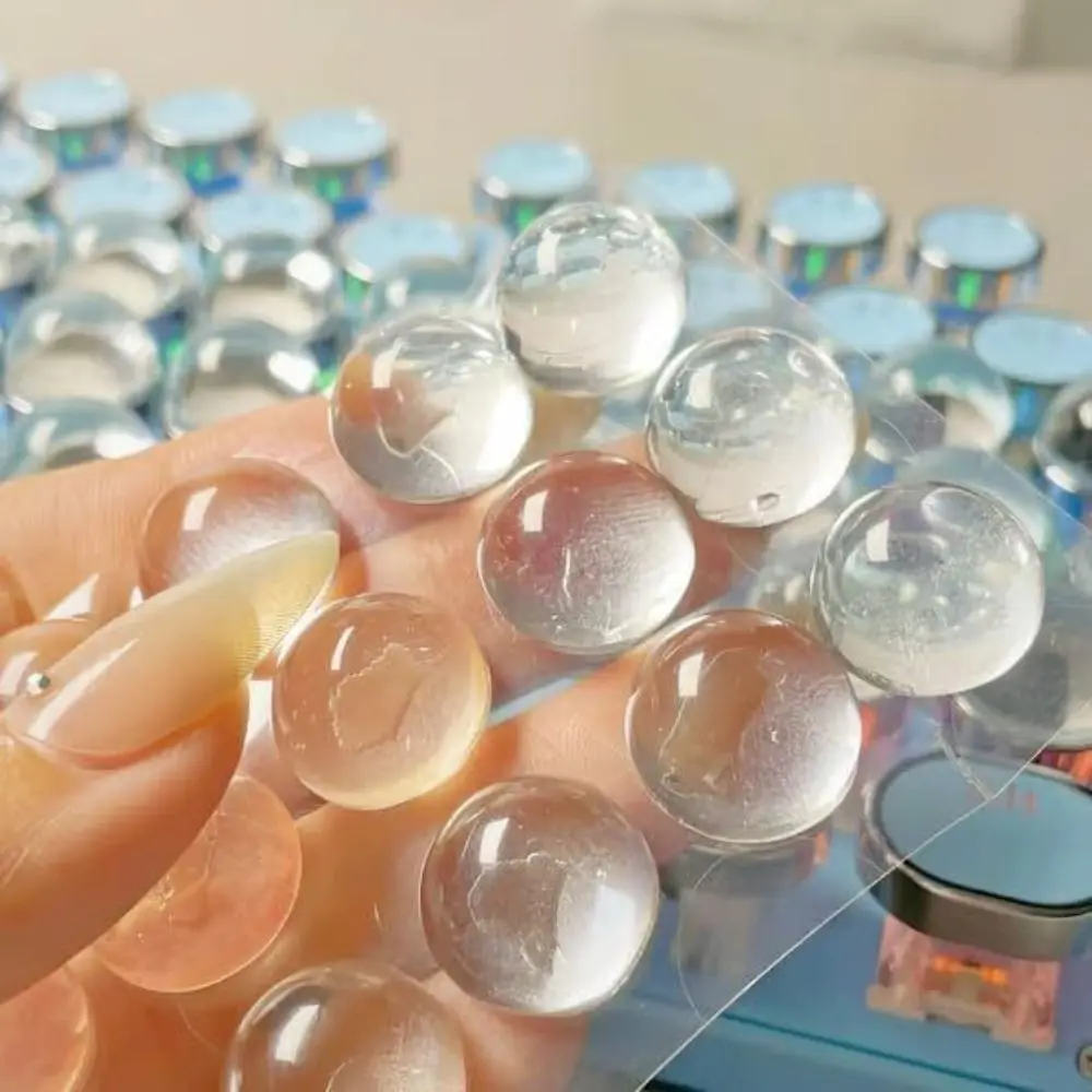 Silicone Nail Art Keyboard Sticker Transparent Hemispherical Keyboard Stickers Nail Art Typing Assistant