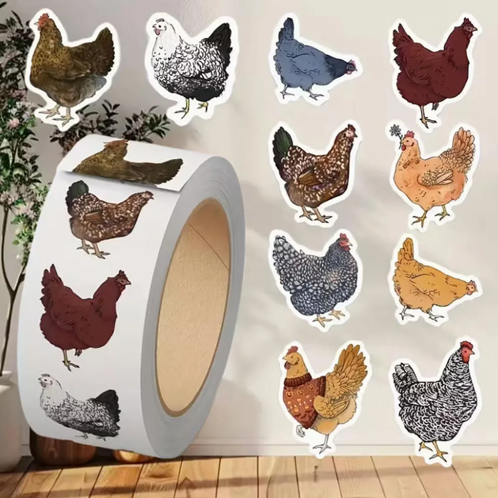 500 Stück/Rolle Henne Tier Aufkleber Briefpapier Wasserflaschen Laptop Kühlschrank Gepäck Computer Cartoon Lustige Scrapbooking Aufkleber