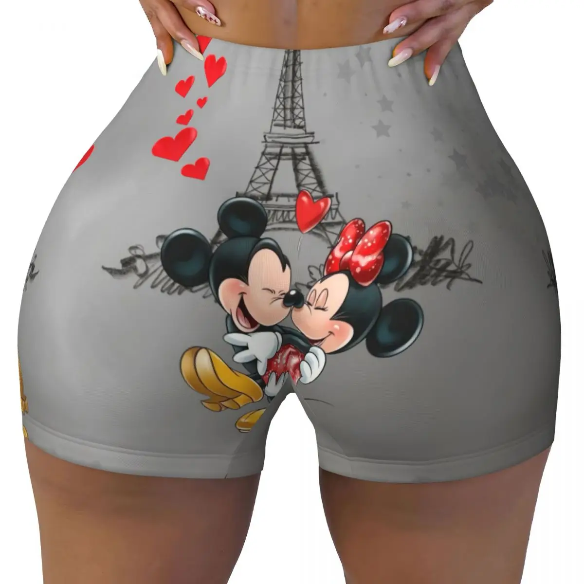 

Изготовленные на заказ байкерские шорты для спортзала с Микки Маусом, волейбольные байкерские шорты, женские шорты для йоги