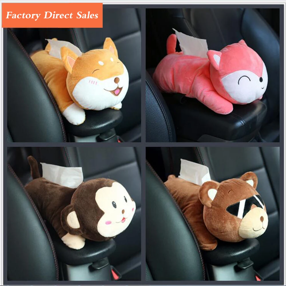 FZCSPEED Cartoon Plush Doll Tissue Box - Creative Personality Cartoon Multifunctional - for Car Family Bathroom