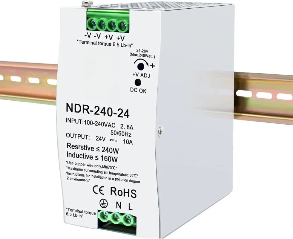 

240W Power Supply;120v to 24v Power Supply 10amp (Input:100-240VAC,Output:24VDC,50/60HZ);PFC Function;Power Supply Switch Switch