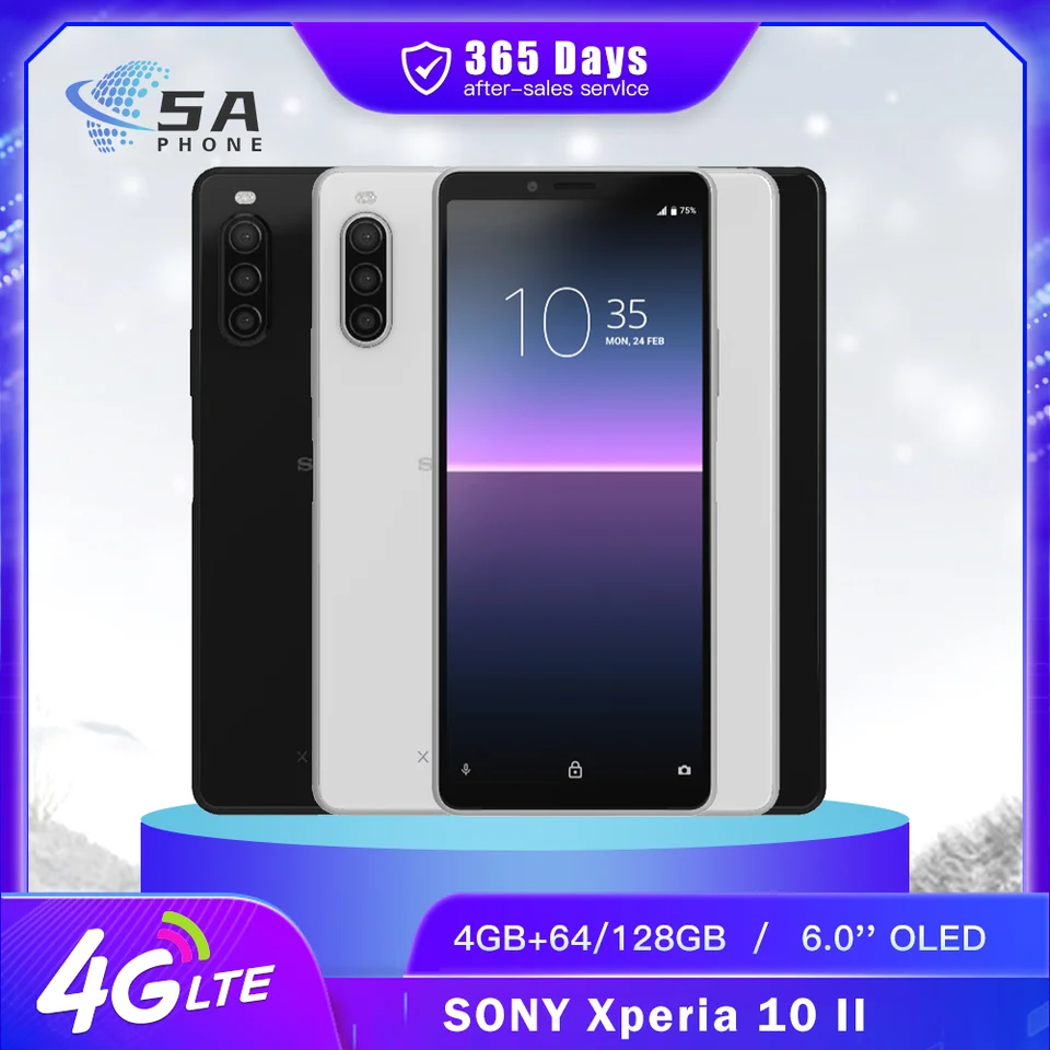 Original Sony Xperia 10 II 10II 4G LTE Mobile Phone NFC 4GB RAM