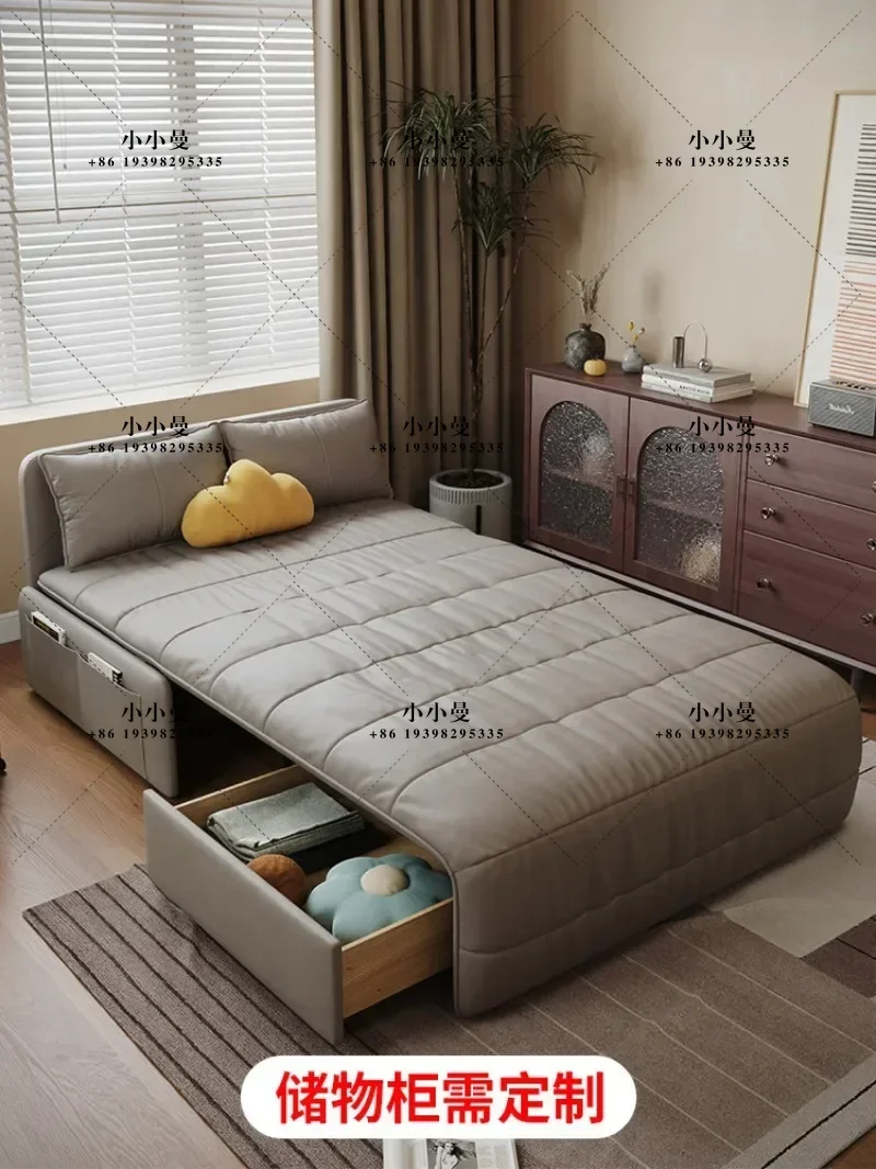 Intelligent electric wireless remote control foldable dual-purpose multi-functional small apartment living room sofa
