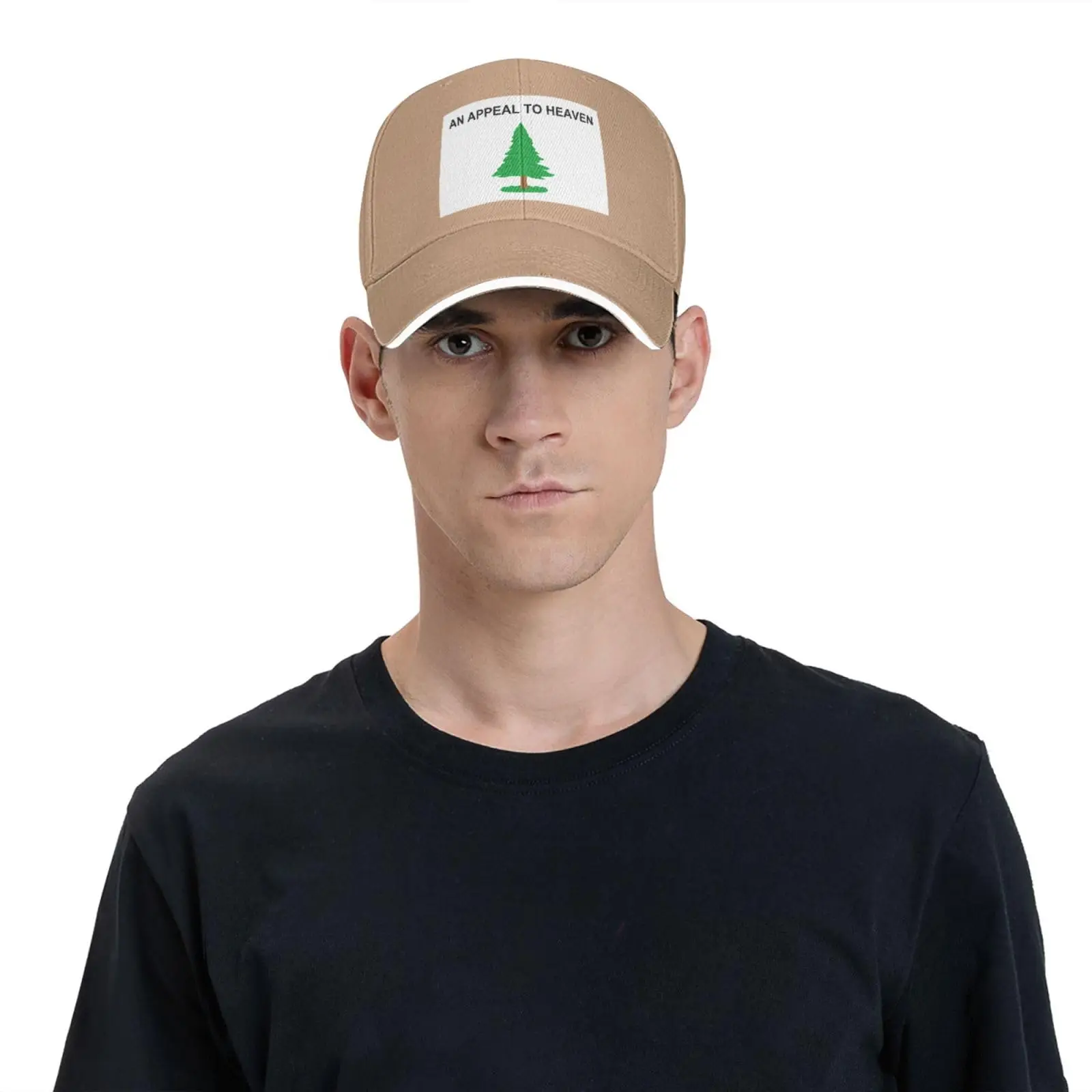 an Appeal to Heaven Pine Tree Flag Hat Baseball Cap Duck Tongue Cap Adult Sandwich Hat Natural