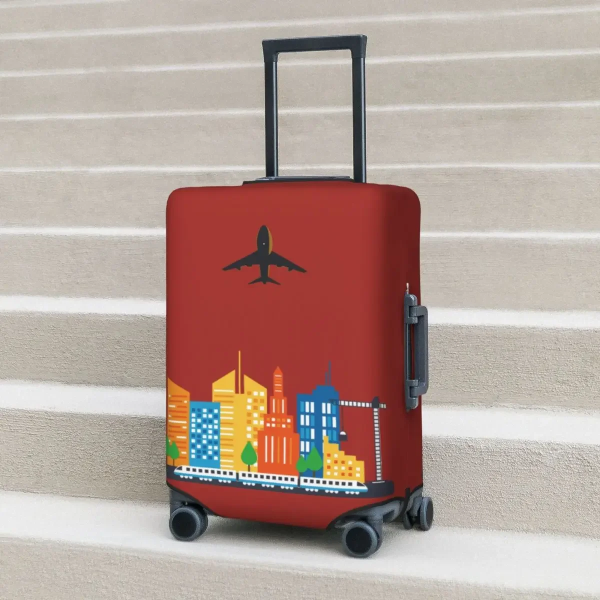 Building Pattern Suitcase Cover 2023 Fashion Strectch Business Protector Luggage Accesories Flight