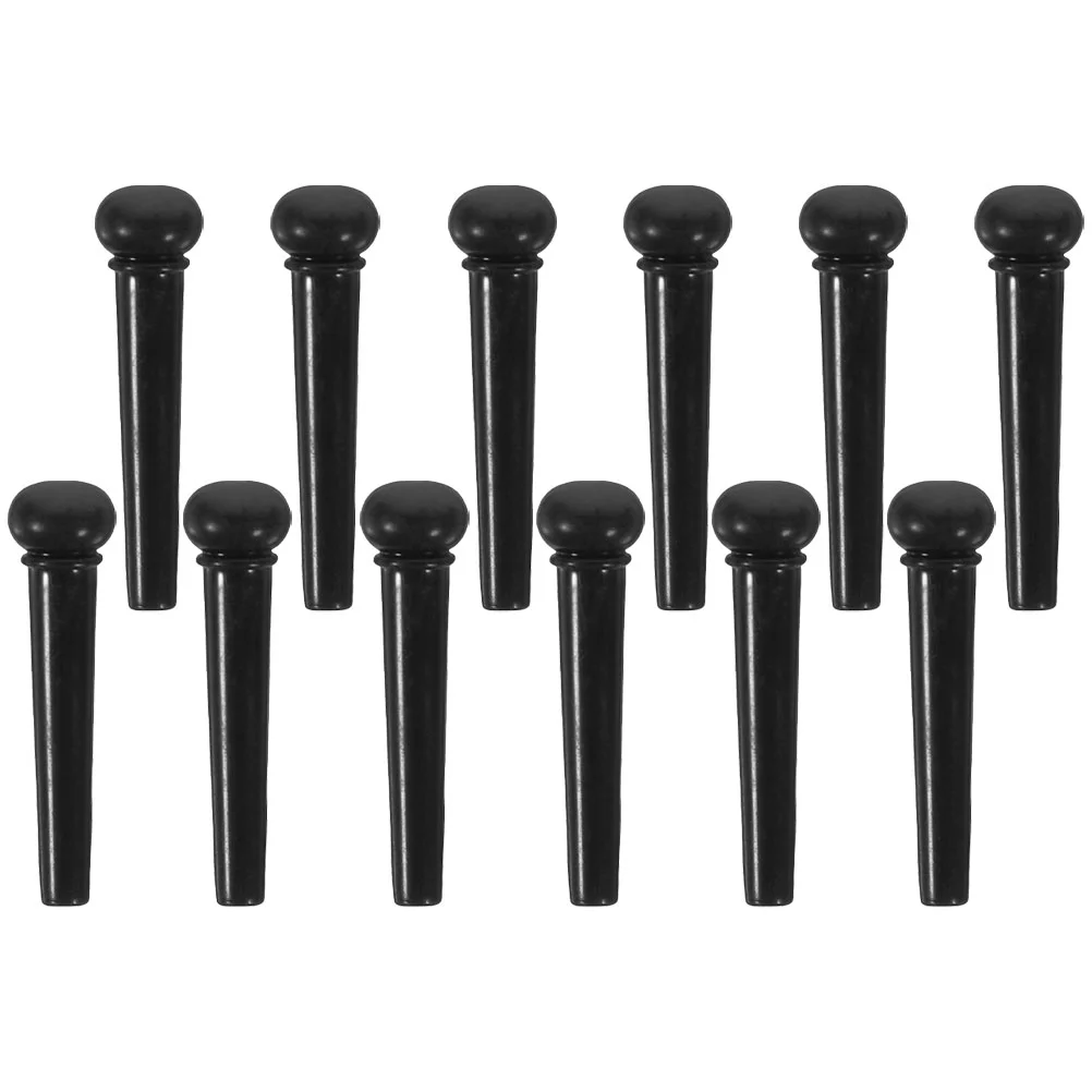 

12pcs Bridge Acoustic Guitar Supplies String Pegs Brass Material Guitar Accessories Solid Tone Enhanced Resonance
