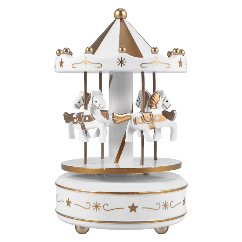 A48U Kotak Musik Merry Go Round Kotak Musik Dekorasi Ruangan Kotak Musik Putar Putar Hadiah Terbaik untuk Anak Laki-laki Perempuan