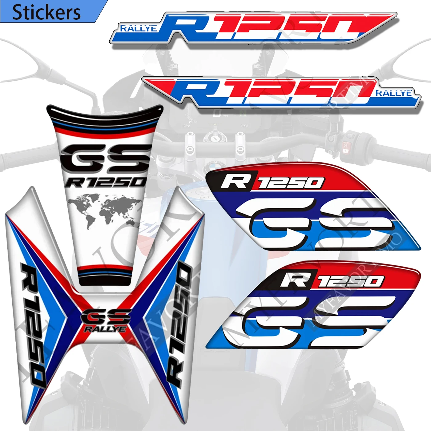 

Motorcycle For BMW R1250GS R1250 R 1250 GS LC HP Rallye 2019 2020 2021 2022 Tank Pad Stickers Decal Rally Fairing Fender