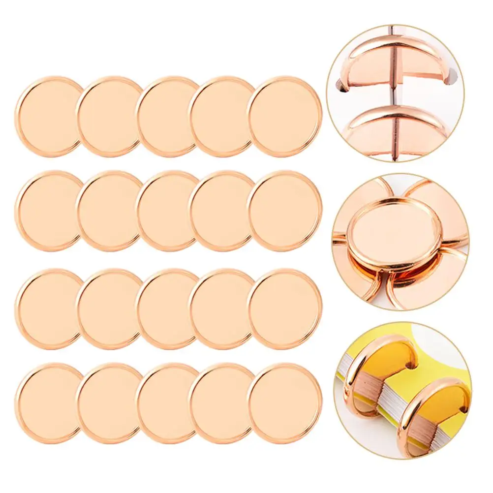 20pcs Solid Electroplated Notebook Binding Discs Smooth Hole Punch Planner Rings Bright Colors DIY Project Supplies