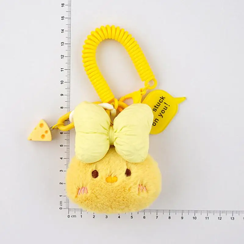 Plush Keychain Pendants Bag Charm With Cute Cartoon Style Chick Image Backpack Accessory Key Pendant For Family Friends Children