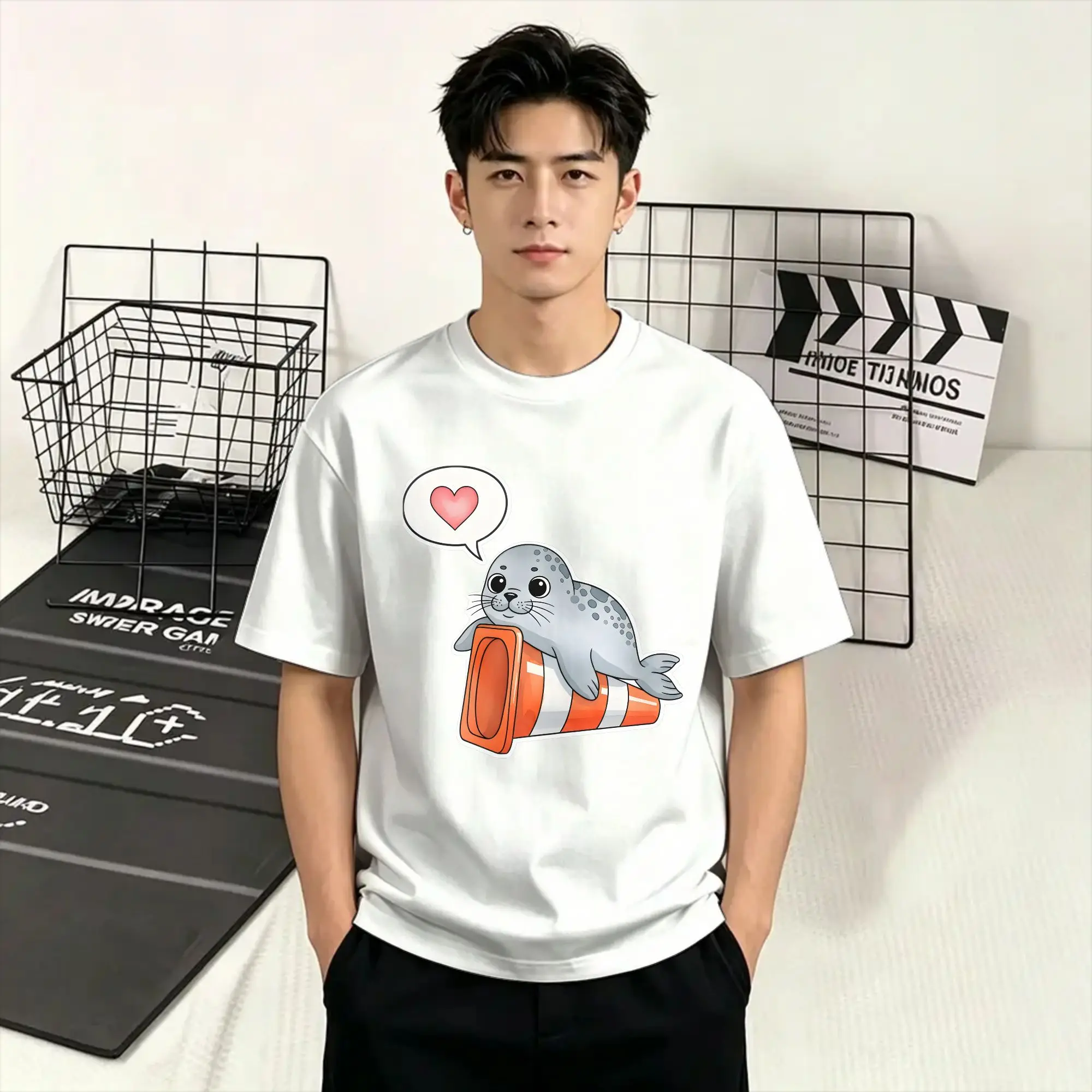 Neil the Seal  T Shirts Men Cotton Funny T-Shirts O Neck  Tees Short Sleeve Tops Adult