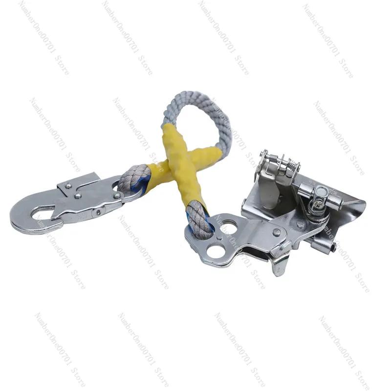 Fall Arrest Safety Lanyard, Self-Locking Rope Grab for Roofing/AC Installation, OSHA-Compliant