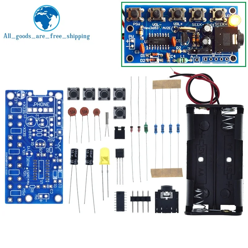 TZT 1/2PCS DIY Electronic Kits Wireless Stereo FM Radio Receiver Module  76MHz-108MHz DC 1.8V-3.6V image 5