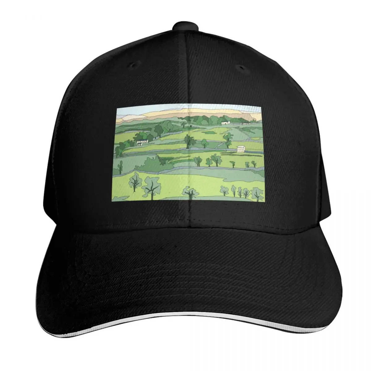 Swaledale, Yorkshire Dales National Park - digital art Baseball Cap Men Women Casual Summer Sport Sun Cap
