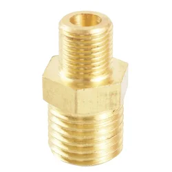 Acoplador de conector de rosca hexagonal de latón macho BSP, M8, M10, M12, M14, M16, M18, M20, Métrico x 1/8, 1/4, 3/8, 1/2 y 3/4 pulgadas