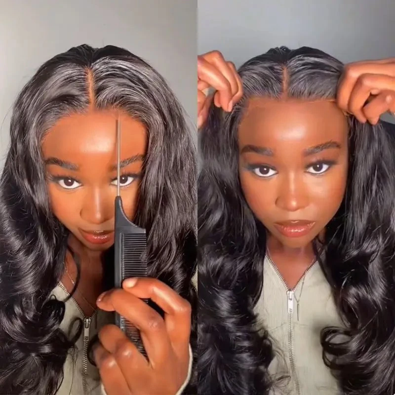 

Tracy Hair Wear and Go Glueless Wigs Human Hair Pre Plucked Pre Cut Lace 4x6 Closure Wigs Human Hair Body Wave Lace Front Wigs