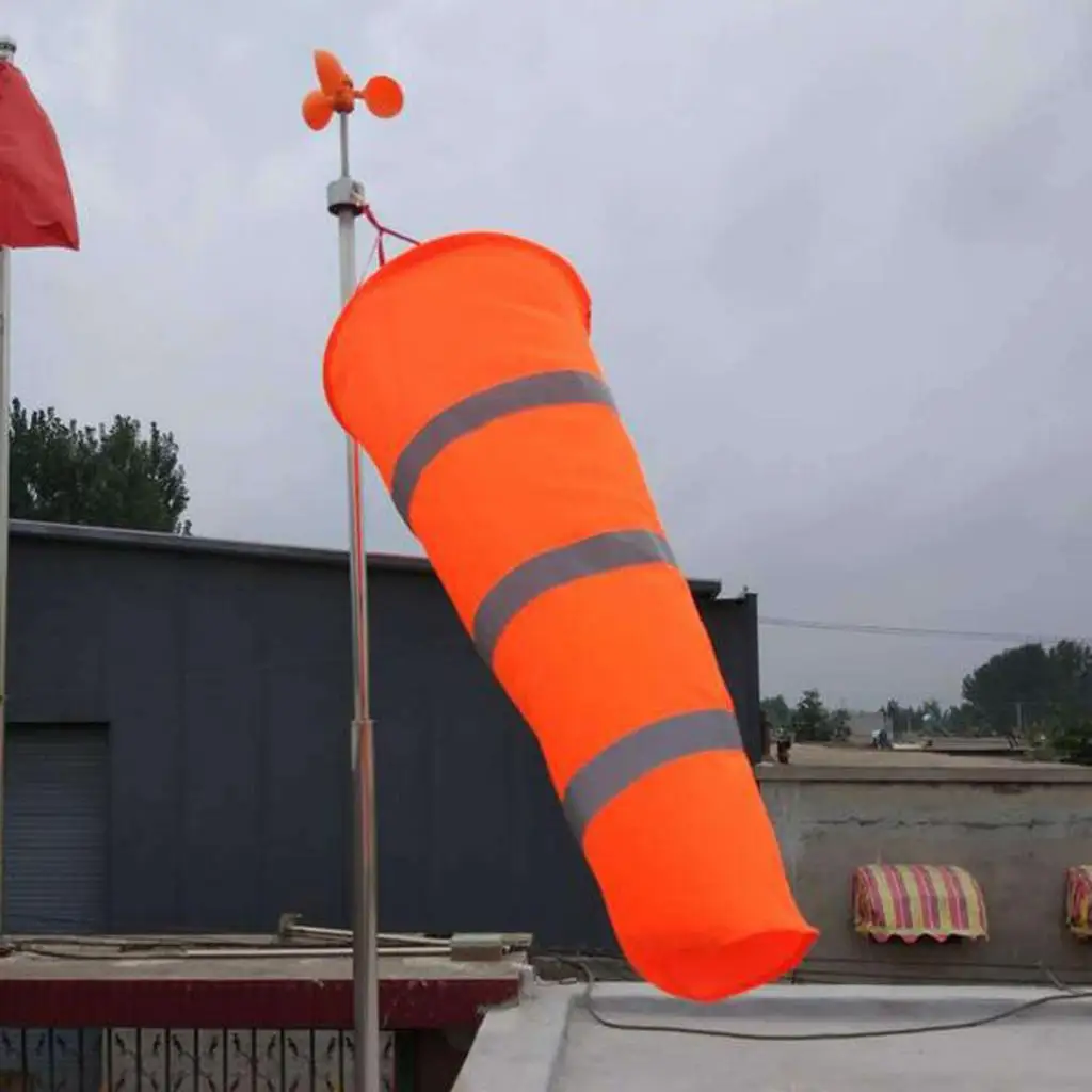 Outdoor Windsock Oxford Cloth Windbag with Stick Reflective Wind Sock for Weather Measurement Airport Use