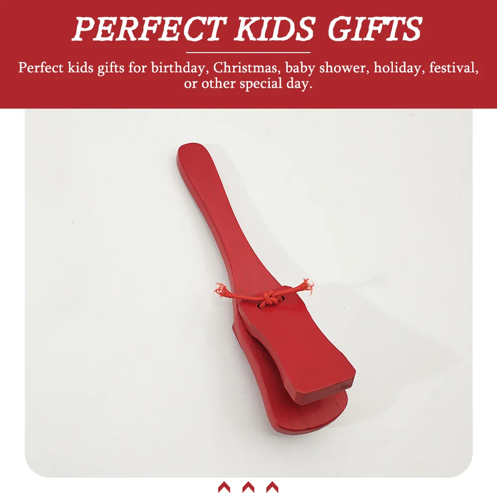 

Wooden Castanet Musical Learning Kids Instrument Bright Color Design Kids Musical Instrument Safe Natural Material