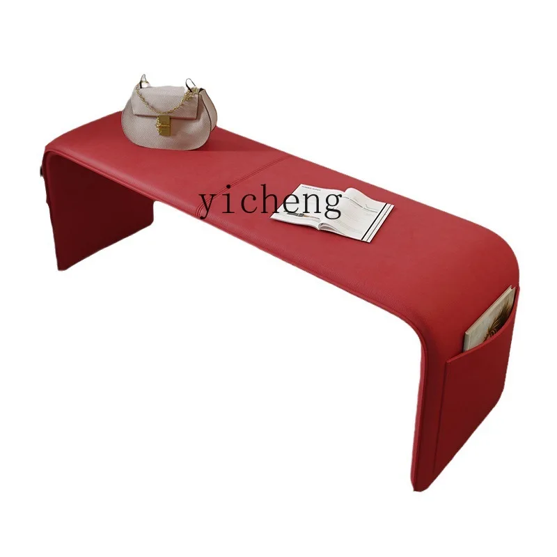 

ZC Home Shoe Changing Stool Light Luxury Bedroom Bed End Stool Simple Modern Saddle Leather Living Room Bench Leisure