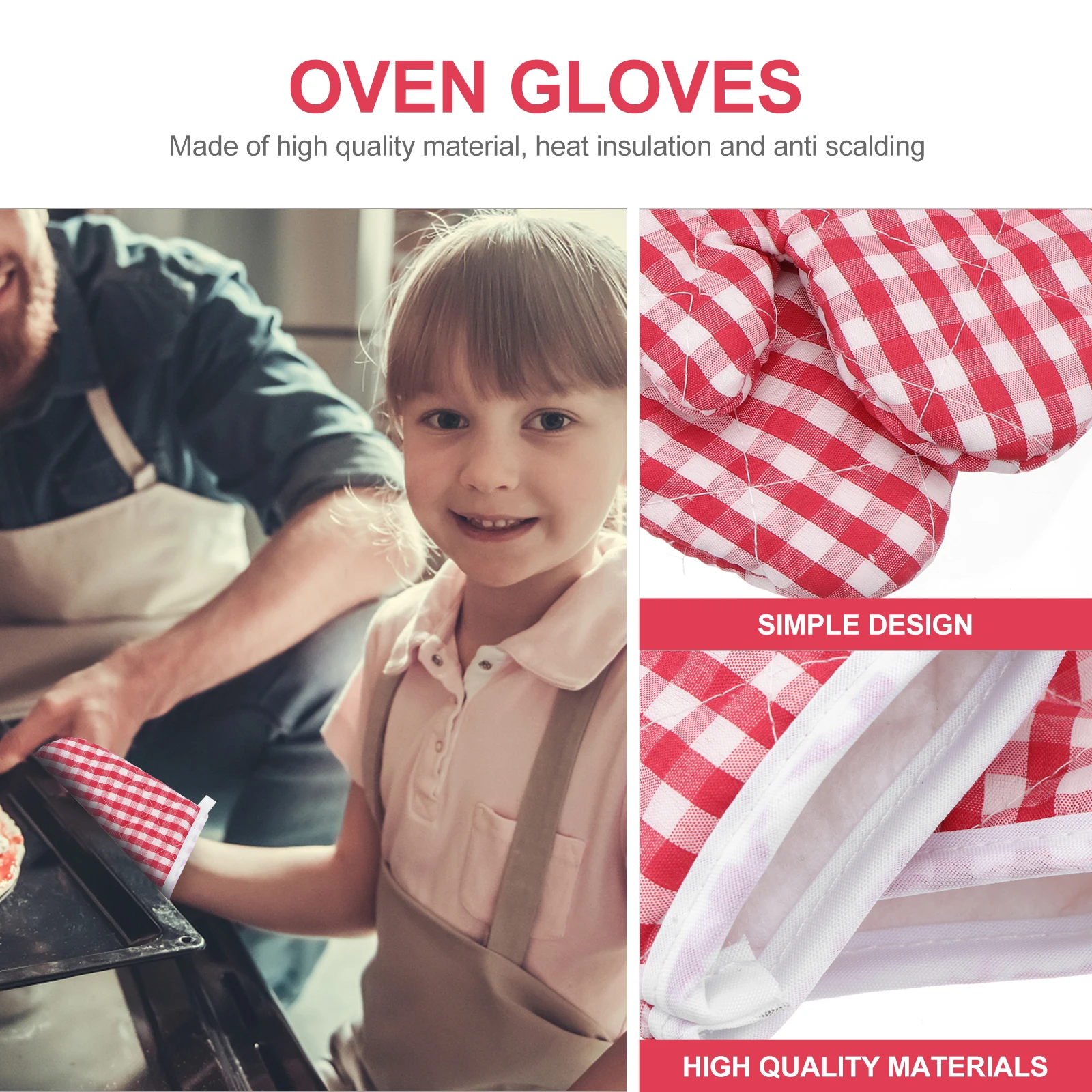 

2 Pcs Micro-wave Oven Insulation Gloves Woman Toddler Kitchen Mittens Kids Cooking