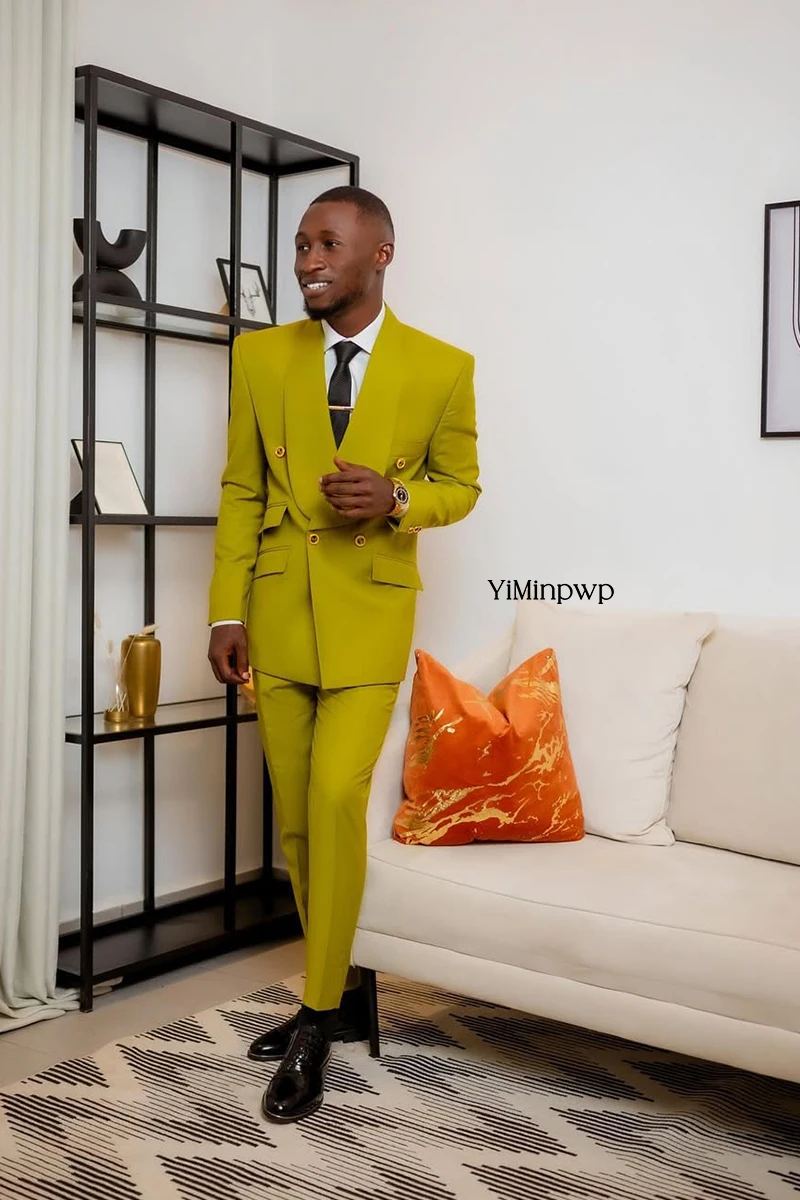 Trajes informales inteligentes lisos para hombre, esmoquin Formal para novio, chal con solapa, chaqueta de una botonadura, pantalones, conjunto de trajes de boda de negocios, 2 uds.