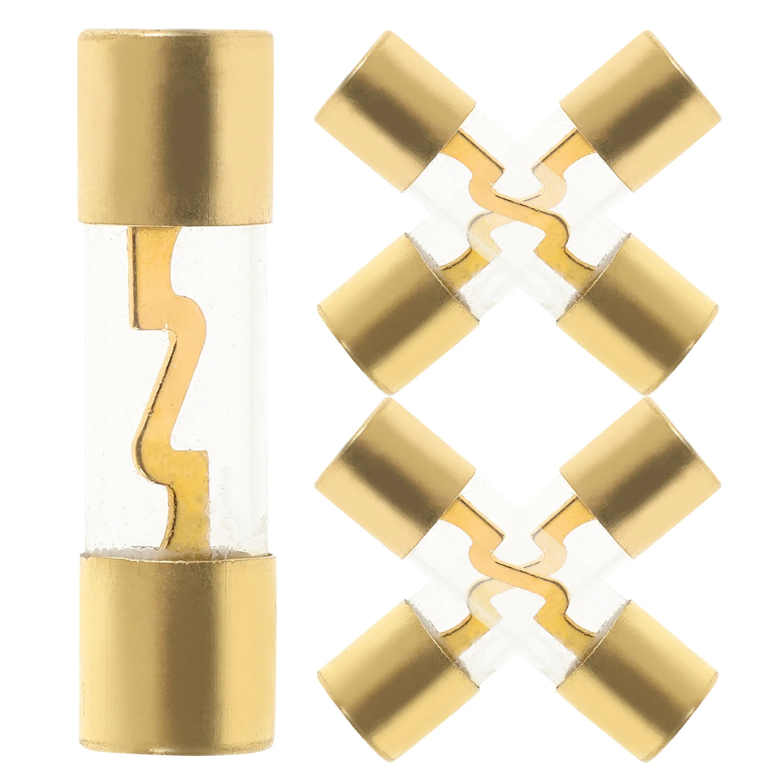 

5 Pcs Fuse Auto Amp Audio Accessories Agu Car Glass Inline Metal Amplifier Tube