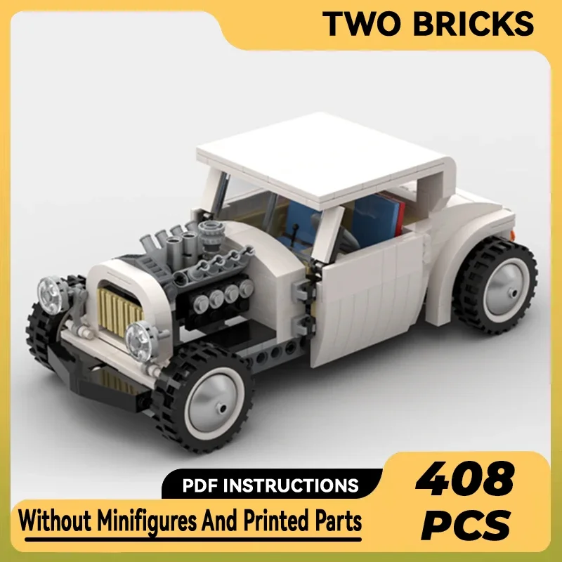 MOC-MOC Blocos de Construção para Crianças, Modelo de Carro Clássico, Supercarro Vintage, Tijolos Modulares, Conjuntos de Brinquedos DIY, Presentes Técnicos