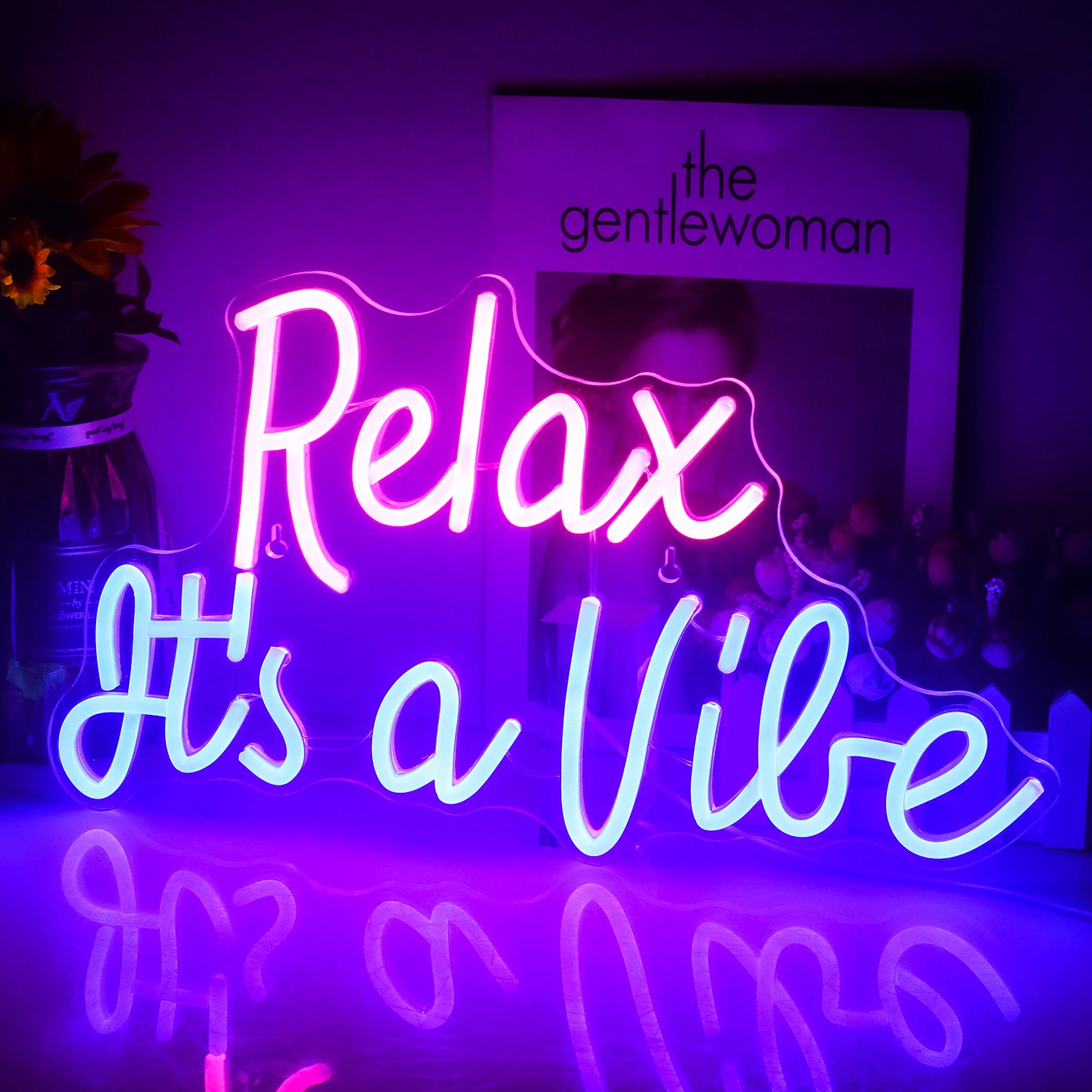 

Relax It's a Vibe Neon Sign LED Room Wall Decor USB Powered For Party Bedroom Game Room Club Party Gaming Light Man Cave Decor