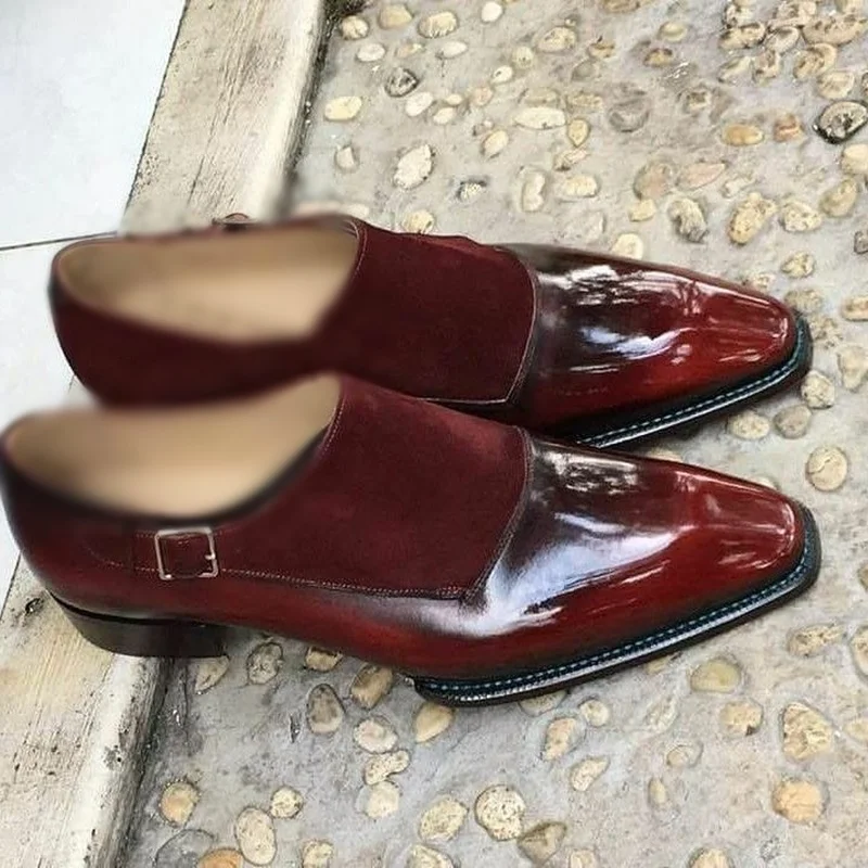 รองเท้าผู้ชายสีน้ำตาลแบบแพทช์เวิร์ค รองเท้าเดรสผู้ชายแบบสวม รองเท้าปั๊มตื้น คุณภาพสูง รองเท้าสำหรับงานปาร์ตี้ แฟชั่น ไซส์ใหญ่ 47 รองเท้าผู้หญิง