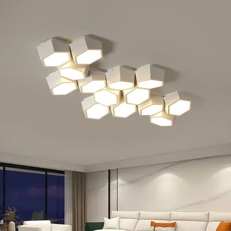 

Modern Honeycomb LED Ceiling Lamps For Living Room Bedroom Kitchen Dining Table Study Lustre Home Decoration Chandelier Lights