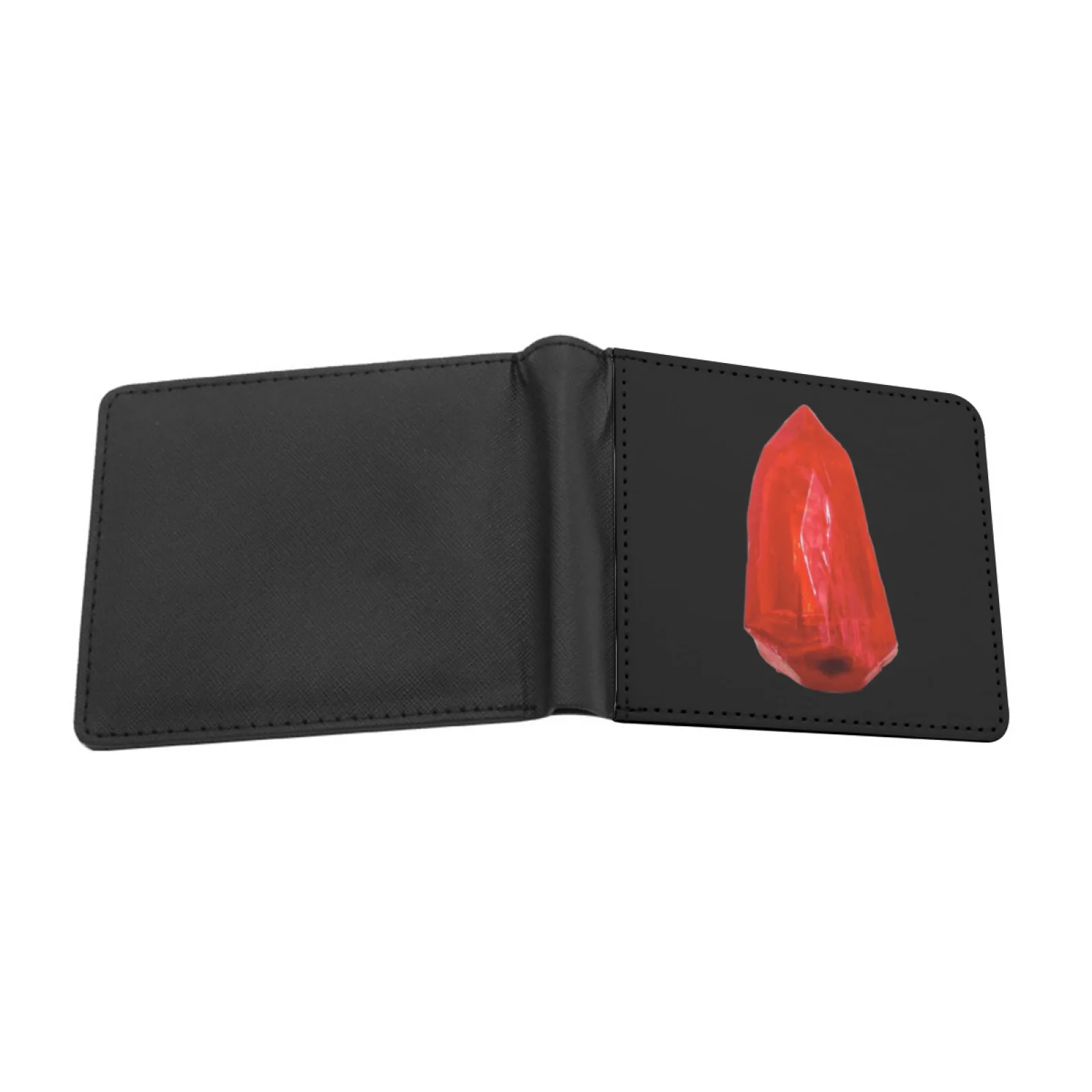 Kyber Crystal Red Leather Men Wallets Credit Card Holder Purse Black Wallet Kyber Crystal Blue Red Green Purple Yellow