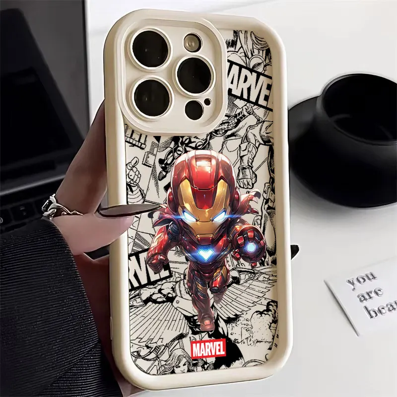 

COOL Cute Marvel Ironman Spiderman Silicon Case For Apple iPhone 17E 15 16 14 13 12 11 17 Pro Max 17 Air 16 Plus 16E Phone Cover