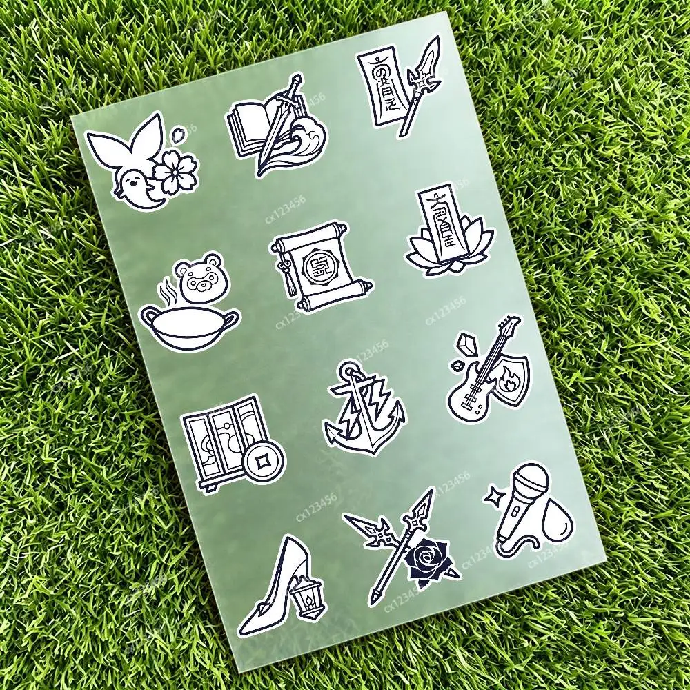 Game Genshin Impact Logo Aesthetic Graffiti Waterproof PVC Stickers for Car Motorcycle Skateboard Helmet Notebook