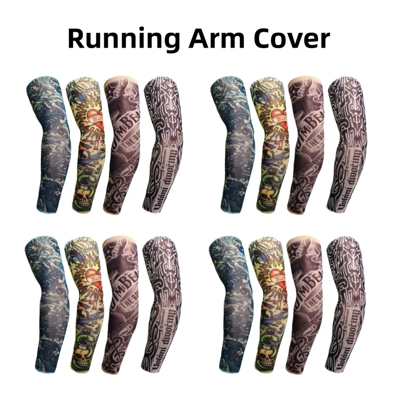 1/3/5PCS Summer Outdoor Riding Flower Arm Tattoo Sleeve Sports Travel Fishing Sunscreen Tattoo Sleeve Arm Guard