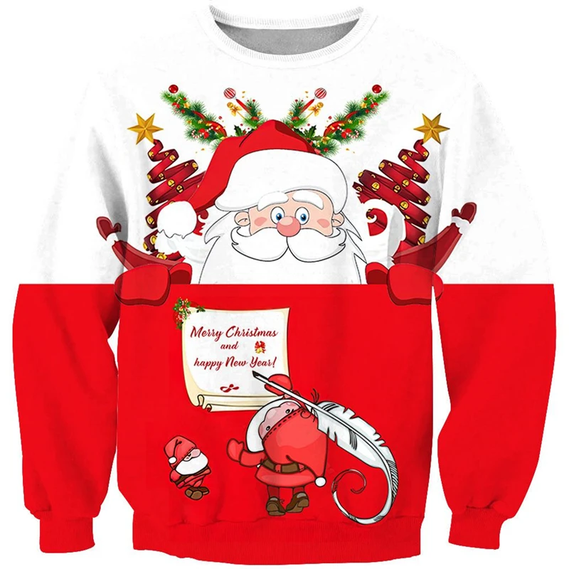 2025 New In Snowman Ugly Christmas Sweater For Men Kids 3d Printed Merry Christmas Pullovers New Year Gift Round Neck Sweatshirt