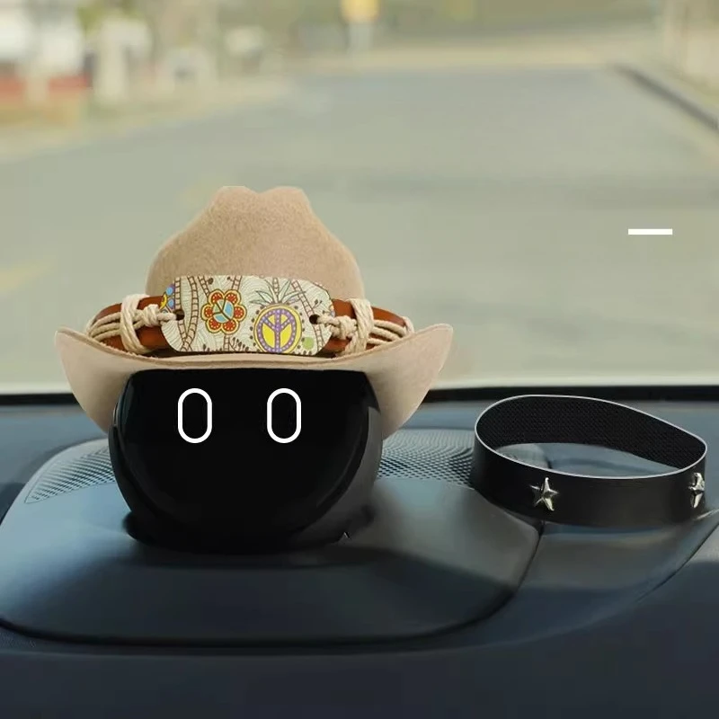 Para NIO Es6/et5/es7/et7 Nomi Hat Robot suministros automotrices modificado decorativo sombrero de vaquero occidental accesorios de coche interesantes
