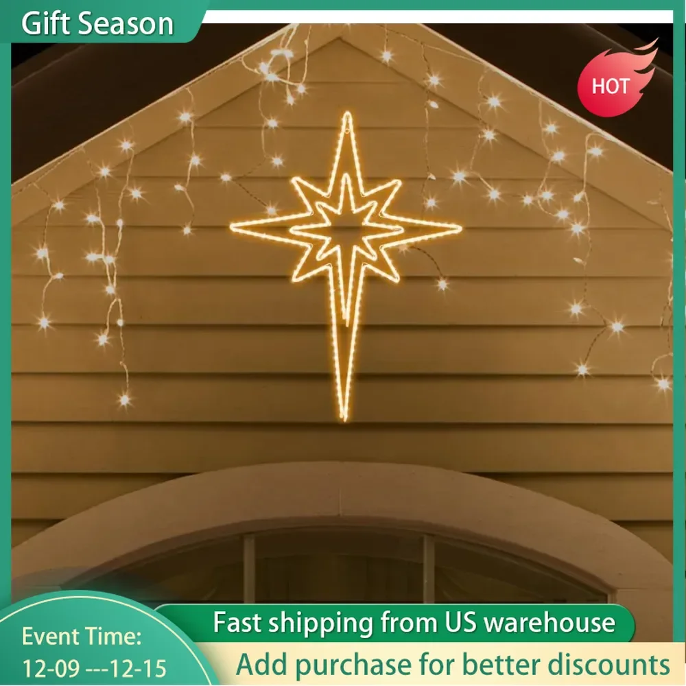 [Large 43x32 Inches] Super Bright 216 LED Outdoor Christmas Decoration, with 11 Functions and Timer Waterproof Function