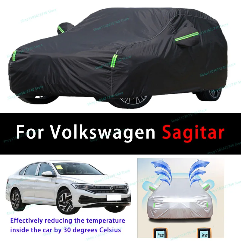 

For Volkswagen Sagitar Summer Full Car Covers Outdoor Sun uv Protection Dust Cooling Protective Auto Protective Cover