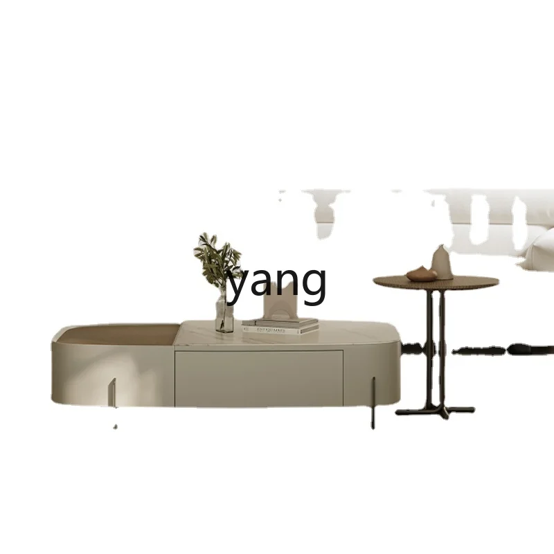 

Yjq Microlite Coffee Table Small Apartment Designer Creative and Slightly Luxury Lifting Rectangular