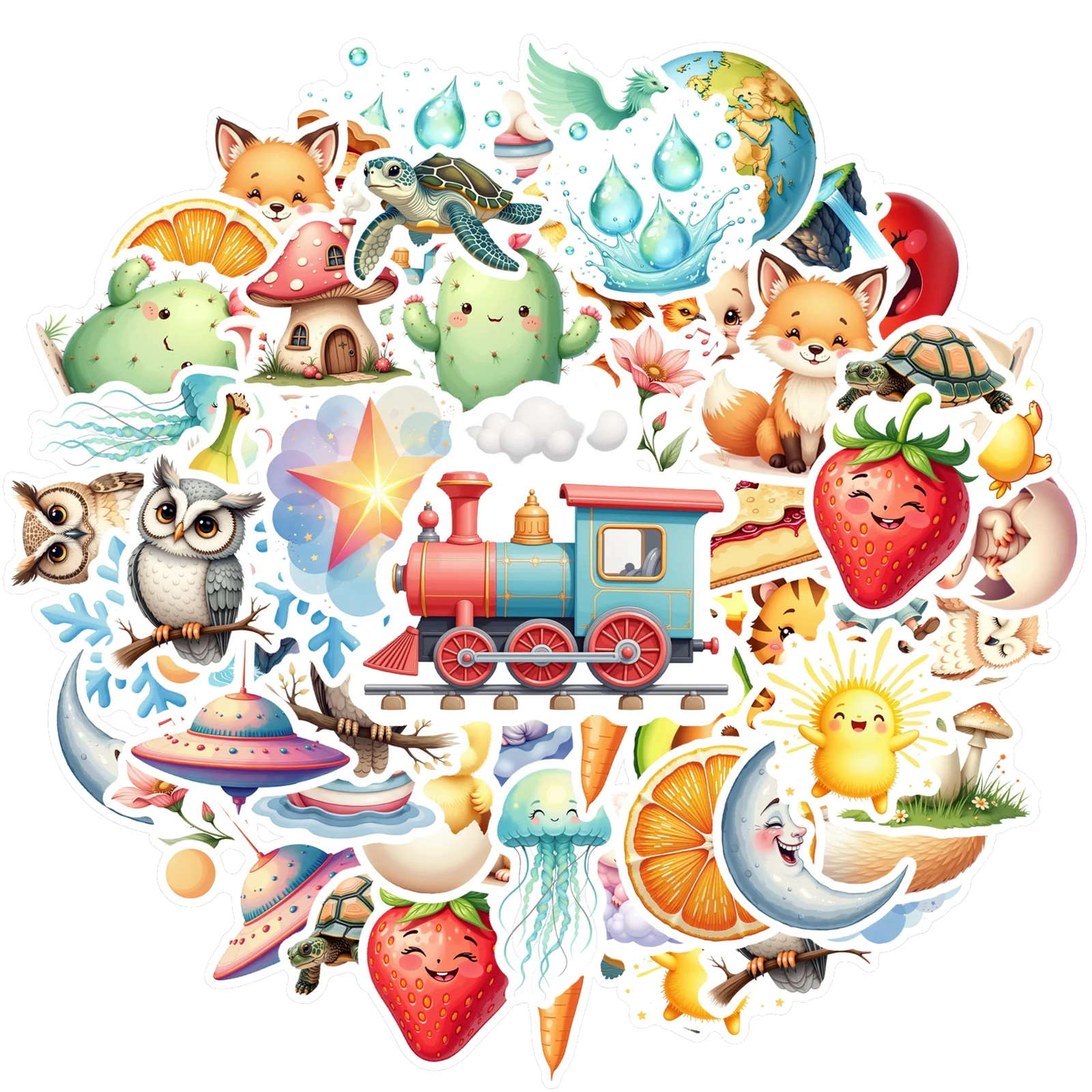 35-100pcs Fairy Tale Stickers Pvc Aesthetic Stationery Decorative Scrapbooking Luggage Laptop Cup Graffiti Decals Supplies