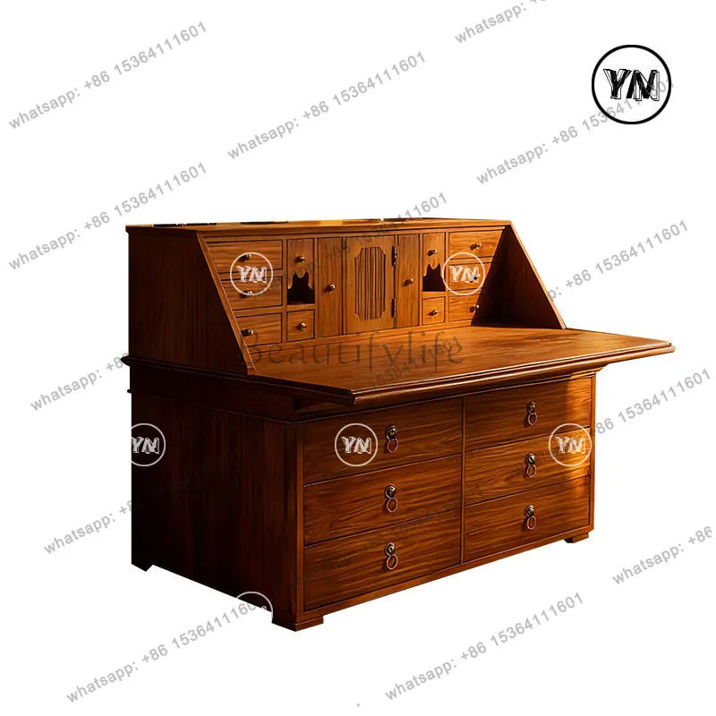 French Vintage Bedroom Flip Decorative Cabinet Wabi Wind Living Room Display Cabinet