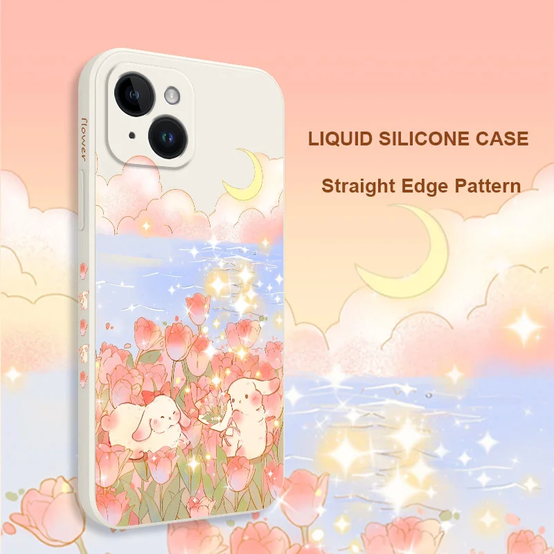 Fairy Rabbit Phone Case For iPhone 16 15 14 13 12 11 Pro Max Mini X XR XS Plus Cover