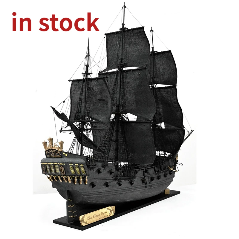 Black Pearl Sailboat Model Pirates of The Caribbean Gold Edition DIY Wood Kit Crafts Home Decorations Ornaments Boys Gifts