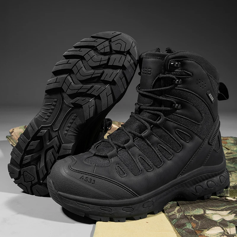 New Men Tactical Boots Military Brand Hunting Hiking Shoes Ankle Waterproof Outdoor Desert Motorcycle Unisex Army Climbing Shoes