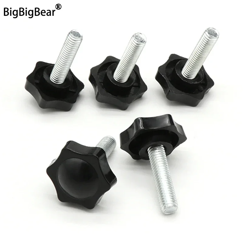 5/10pcs M4 M5 M6 M8 M10 M12  Hand Knob Screws Bolt Plastic Star Shape Head Thread Clamping Thumb Handle Machine Screw