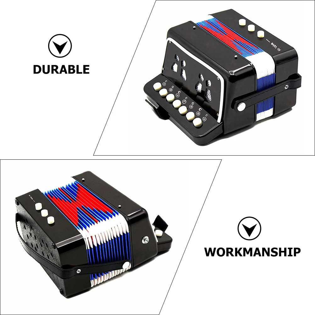 

Professional Accordion Toy for Children Abs Material Educational Music Toy with Creative Design Black