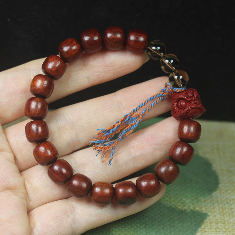 

Буддийский браслет из замбийского розового дерева и кровавого сандала в старинном стиле, «Пробуждение Льва», простой и уникальный, культурный.