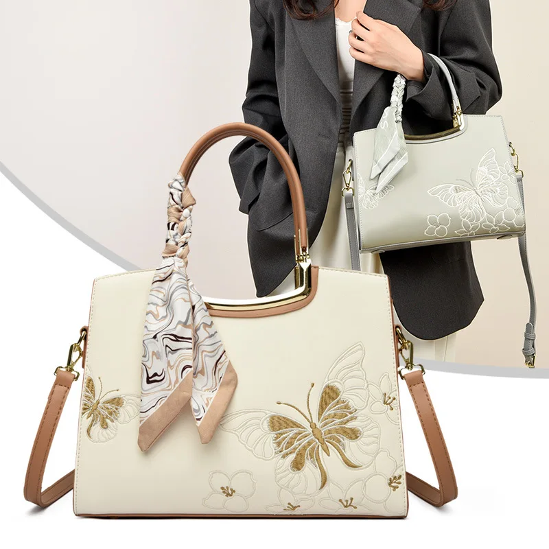 

New Bride Mother Bag, Mother-in-law National Style Handbag, Large-capacity Embroidered Wedding Bag, Middle-aged Women's Bag