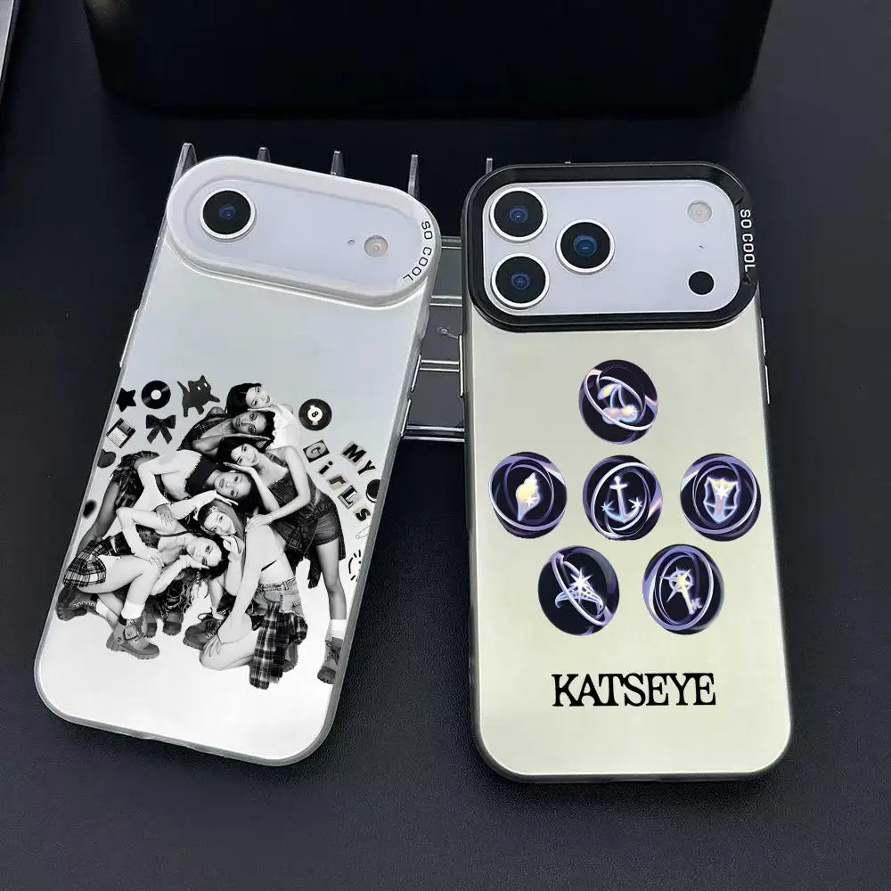 Чехол для телефона K-pop группы K-katseye для iPhone 17 16 15 14 13 12 11 Pro Max Air, цветной матовый, с лазерным эффектом Аврора, противоударный